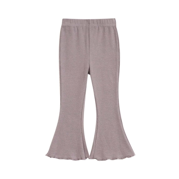 REDARER Girls' Flare Leggings Soft Ribbed Knit Full Length Pants Comfy Bell Bottom Trousers,12-18 Months