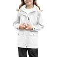 thumbnail image 1 of REDARER Girls Lined Raincoat Windproof Softshell Jacket, All Weather Hooded Coat for Kids Outdoor Activities,7-8 Years, 1 of 8