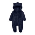 thumbnail image 1 of REDARER Girls Romper Hooded Jumpsuit Winter Warm Pajama Outfit Soft Cozy Toddler Baby One-Piece,Size:3-6 Months, 1 of 7