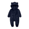 thumbnail image 1 of REDARER Girls Romper Hooded Jumpsuit Winter Warm Pajama Outfit Soft Cozy Toddler Baby One-Piece,Size:0-3 Months, 1 of 7
