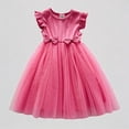 thumbnail image 1 of REDARER Girls Flutter Sleeve Bowknot Tulle Dress Party Dance Princess Casual Outfit,3-4 Years, 1 of 5