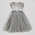 thumbnail image 1 of REDARER Girls Flutter Sleeve Bowknot Tulle Dress Party Dance Princess Casual Outfit,3-4 Years, 1 of 5
