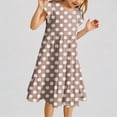 thumbnail image 1 of REDARER Girls Flutter Sleeve Polka Dot Tiered Midi Dress Casual Summer Outdoor Play Comfortable Easy Care Dress for Kids,13T, 1 of 4