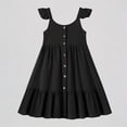 thumbnail image 1 of REDARER Girls' Flutter Strap Button-Down Tiered Maxi Dress Casual Ruffle Hem Summer Dress,1-2 Years, 1 of 5