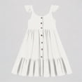 thumbnail image 1 of REDARER Girls' Flutter Strap Button-Down Tiered Maxi Dress Casual Ruffle Hem Summer Dress,1-2 Years, 1 of 5