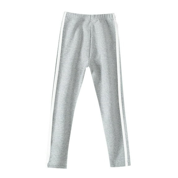 REDARER Girls' Full Length Leggings Soft Stretchy Pants with Side Stripes Comfortable Footless Tights,3-4 Years