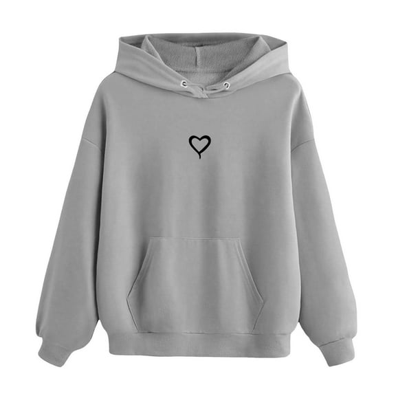 REDARER Girls' Heart Print Hoodie, Soft Pullover with Pocket, Long Sleeve Graphic Sweatshirt, Cute Loungewear for Teens,for 5-6 Years