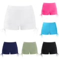 thumbnail image 1 of REDARER Girls High Waist Ruched Side Tie Swim Shorts Stretch Solid Bathing Suit Bottom Beach Swimwear,5-6 Years, 1 of 5