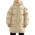 thumbnail image 1 of REDARER Winter Girls Hooded Long Down Coat Thickened Warm Padded Jacket Outerwear for Cold Weather and Comfort,Size:8-9 Years, 1 of 5