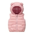 thumbnail image 1 of REDARER Girls Hooded Puffer Vest, Lightweight Quilted Sleeveless Jacket for Toddler Kids, Warm Winter Outerwear,Size:3-4 Years, 1 of 8