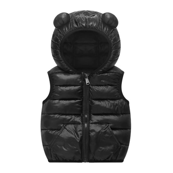 REDARER Girls Hooded Puffer Vest, Lightweight Quilted Sleeveless Jacket for Toddler Kids, Warm Winter Outerwear,Size:5-6 Years