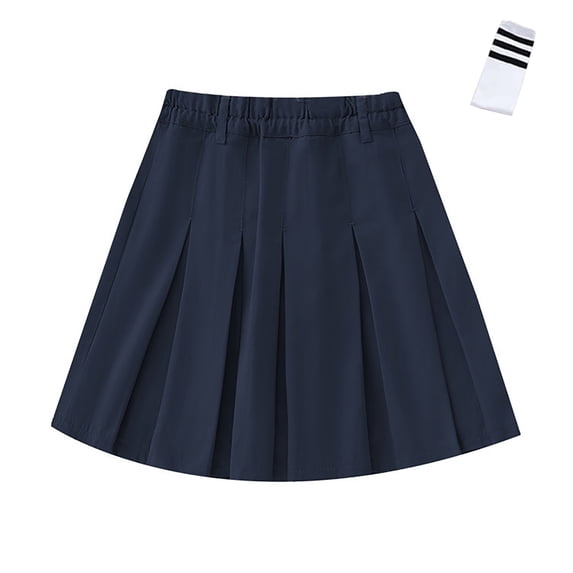 REDARER Girls' Khaki Pleated School Skirt, Stretchable A-Line Uniform Skirt for Casual & Daily Wear,11-12 Years
