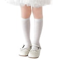 thumbnail image 1 of REDARER Girls' Knee-High Ribbed Socks, Soft Breathable Double Needle Knit Crew Socks for Everyday Wear,9-12 Years, 1 of 5