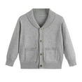 thumbnail image 1 of REDARER Girls Knit Cardigan Open Front Long Sleeve Sweater Coat Soft Comfortable Warm Casual Outerwear For Toddler,Color:Grey,Size:5-6 Years, 1 of 9