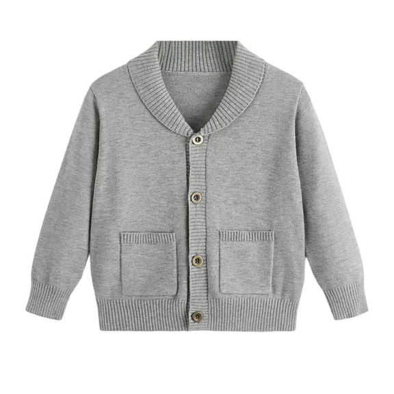 REDARER Girls Knit Cardigan Open Front Long Sleeve Sweater Coat Soft Comfortable Warm Casual Outerwear For Toddler,Color:Grey,Size:7-8 Years