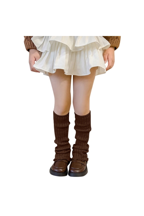 Girls' Knit Leg Warmers - Cozy Knee-High Winter Socks, Stretchy Stackable Sock Toppers for Outfits