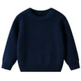 thumbnail image 1 of REDARER Girls Knit Sweater Winter Warm Soft Comfortable Pullover Top Baby Toddler Kids Casual Everyday Wear Cozy Fall Outfit,Color:Dark Blue,Size:1-2 Years, 1 of 8