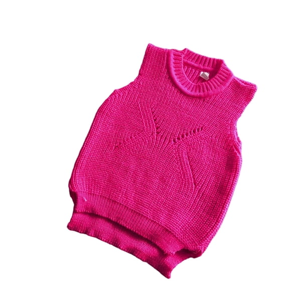 REDARER Girls Knit Vest Soft Warm Winter Sleeveless Pullover Top for Kids Cozy Casual Wear Everyday Outfit Layering Piece,Size:2-3 Years
