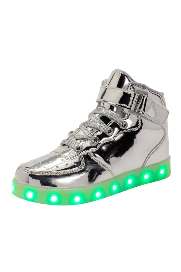 Girls' LED Sports Sneakers | USB-Rechargeable Anti- | Lightweight Cushioned Shoes for Ages 3-12Y,Size 3.5-4 Years