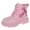 thumbnail image 1 of REDARER Girls' Leather Winter Boots - Warm Short Booties for Snow Play,Color:Z6 Red,Size:4.5-5 Years, 1 of 6