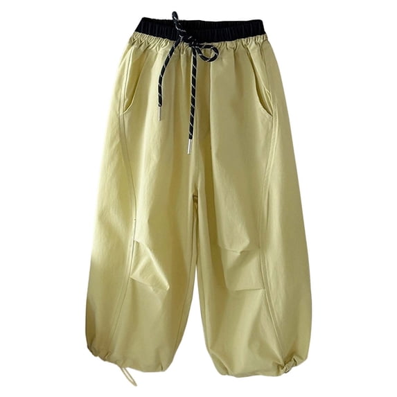 REDARER Girls Lightweight Balloon Pants, Elastic Drawstring Waist Casual Trousers for Spring Summer Outdoor Play & Hiking,4-5 Years
