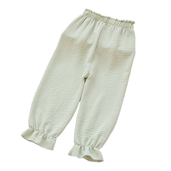 REDARER Girls Lightweight Harem Pants, Elastic Waist Ruffle Summer Casual & Beach Outfit,18-24 Months
