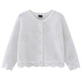 thumbnail image 1 of REDARER Girls Lightweight Knit Cardigan, Heart Cutout Button-Up Sweater for Casual & Air-Conditioned Wear,5-6 Years, 1 of 6