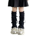thumbnail image 1 of REDARER Girls' Lolita Leg Warmers - Knit Knee-High Socks with Cross Ties, Cozy Japanese-Style Winter Leggings, 1 of 3