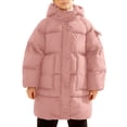 thumbnail image 1 of REDARER Winter Girls Hooded Long Down Coat Thickened Warm Padded Jacket Outerwear for Cold Weather and Comfort,Size:8-9 Years, 1 of 5