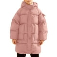 thumbnail image 1 of REDARER Girls Long Puffer Coat, Thickened Hooded Down Jacket for Kids, Warm Winter Outerwear for Cold Weather Comfort,Size:8-9 Years, 1 of 5
