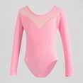 thumbnail image 1 of REDARER Girls Long Sleeve Ballet Leotard with Mesh V-Neck Dance Performance for Jazz & Recital Practice Outfit for Kids,9-10 Years, 1 of 3