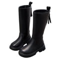 thumbnail image 1 of REDARER Girls Mid Calf Boots Warm Lined Side Zipper Easy Wear Non Sole Martin Style Outdoor Weather,Size:5-5.5 Years, 1 of 9