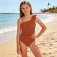thumbnail image 1 of REDARER Girls One-Shoulder Ruffle One-Piece Swimsuit UPF 50+,15-16 Years, 1 of 5