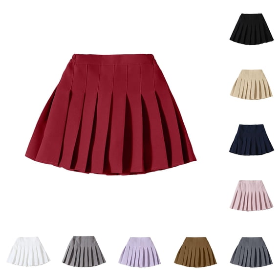 REDARER Girls Pleated Mini Skirt Elastic Waist A‑Line Tennis Skirt for School Uniform Casual Daily and Sport Activity Wear,9-10 Years