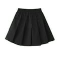 thumbnail image 1 of REDARER Girls Pleated Skirt Elastic Waist A-Line Mini Skirt School Uniform Casual Outfits for Fall,Color:Black,Size:3-4 Years, 1 of 3