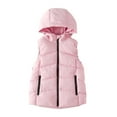 thumbnail image 1 of REDARER Girls' Quilted Hooded Vest - Thickened Winter Jacket, Zip-Up Sleeveless Outerwear for Kids,Size:4-5 Years, 1 of 4