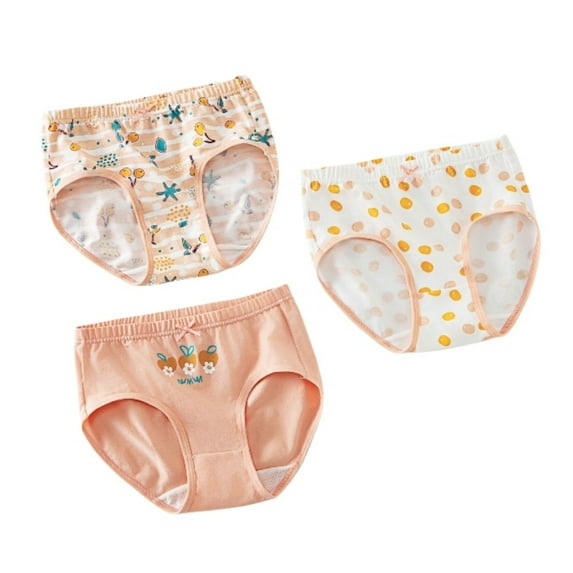 REDARER Girls' Rainbow Underwear 3-Pack - Soft Cotton Cartoon Shorts for Toddler & Kids,Color:Z5 Orange1,Size:4-5 Years