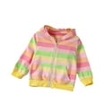 thumbnail image 1 of REDARER Girls' Rainbow Zip Hoodie, Y2K Colorblock Jacket, Long Sleeve Winter Coat with Pockets,for 6-7 Years, 1 of 8