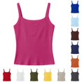 thumbnail image 1 of REDARER Girls Ribbed Square Neck Tank Top Stretch Slim Fit Sleeveless Basic Casual Daily Layering Camisole,13-14 Years, 1 of 4