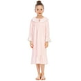 thumbnail image 1 of REDARER Girls Ruffle Nightgown - Long Sleeve Crew Neck Pajama Set, Soft Sleepwear for Kids (2025 Summer),Size for 4-5 Years, 1 of 6