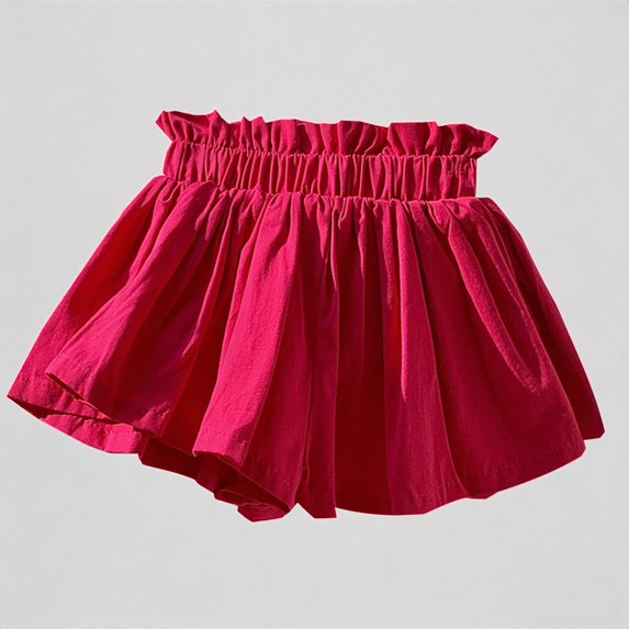 REDARER Girls Ruffle Waist Skort, Cute Bubble Mini Skirt with Built-In Shorts for Casual & Play,5-6 Years