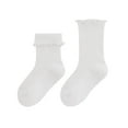 thumbnail image 1 of REDARER Girls' Ruffled Crew Socks - Soft Selvedge Cotton Socks for Winter/Autumn, Comfortable Mid-Calf Princess Socks, 1 of 5
