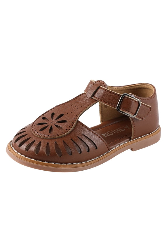 Girls Sandals Open Toe Princess Shoes Soft Soled Cut Out Beach Sandals,Size 2-2.5 Years