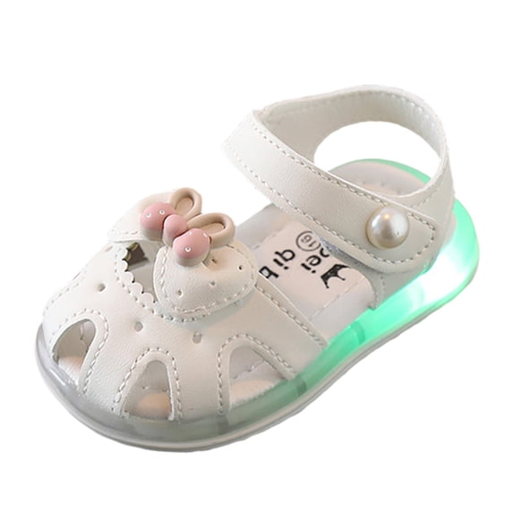 REDARER Girls Sandals Summer Baby Shoes Soft Sole LED Shoes Children Walking Shoes,12-18 Months