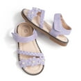 thumbnail image 1 of REDARER Girls Sandals for Toddlers Soft Sole Glitter PU with Flower Weaving Design Casual Summer Shoes for Baby,4.5-5 Years, 1 of 5