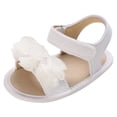 thumbnail image 1 of REDARER Girls Shoes Sandals Flat Bottom Open Toe Breathable Solid Color Ribbon Flowers Simple and Comfortable,Size 0-6 Months, 1 of 9