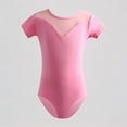 thumbnail image 1 of REDARER Girls Short Sleeve Ballet Leotard with Mesh V-Neck Dance Performance for Jazz & Recital Outfit for Kids,11-12 Years, 1 of 3