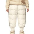thumbnail image 1 of REDARER Girls Down Silk Pants Winter Warm Insulated Trousers for Toddlers and Soft Lightweight Cold Weather,Size:4-5 Years, 1 of 5