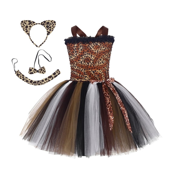 REDARER Girls Sleeveless Animal Dress - Tiered Tulle Pageant Gown, Princess Party Cloths for Occasions & Performances,Size:2-3 Years