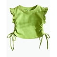 thumbnail image 1 of REDARER Girls Sleeveless Ruffle Crop Tank Top Drawstring Ruched Solid Casual Summer Daily Tee,4-5 Years, 1 of 4